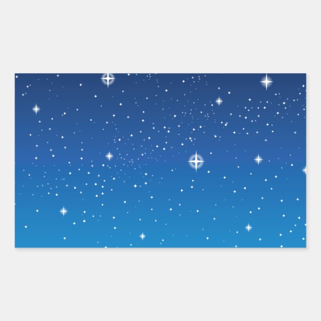 Deep Blue Starry Night Sky Rechteckiger Aufkleber (Vorderseite)