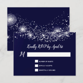 Deep Blue Starry Night Sky RSVP Karte