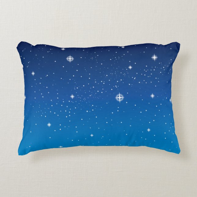 Deep Blue Starry Night Sky Zierkissen (Vorderseite)