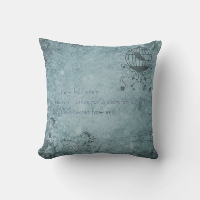 Deep Blue Steampunk Bird Cage Kissen (Vorderseite)