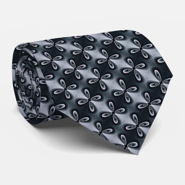 Deep Blue Stylish Elegantes Muster Krawatte (Gerollt)