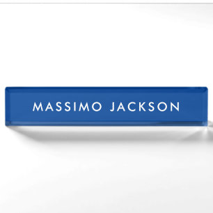 Deep Blue Trendig Modern Professionell Namensplakette