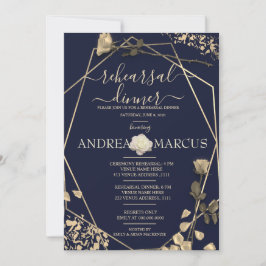 Deep Blue und Champagne Hochzeitsessen Probe