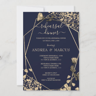 Deep Blue und Champagne Hochzeitsessen Probe