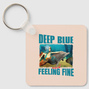 Deep Blue und Gefühl Fine Mermaid und Dolphin Schlüsselanhänger