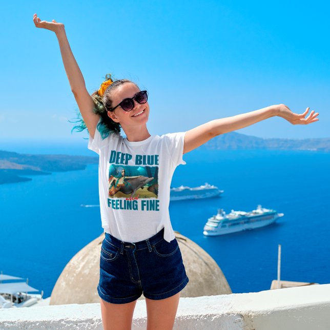 Deep Blue und Gefühl Fine Mermaid und Dolphin Tri-Blend Shirt (Von Creator hochgeladen)