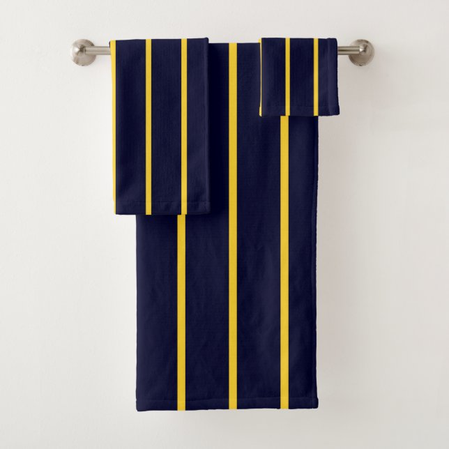Deep Blue und Gelbe Streifen Badhandtuch Set (Insitu)