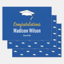 Deep Blue und White Abschluss gratulieren