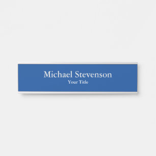 Deep Blue Unique Elegant Modern Minimalistisch Türschild