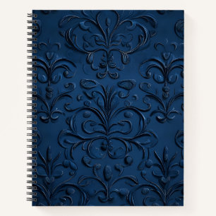 Deep Blue Verziert Pattern Notizbuch