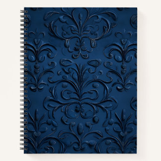Deep Blue Verziert Pattern Notizbuch