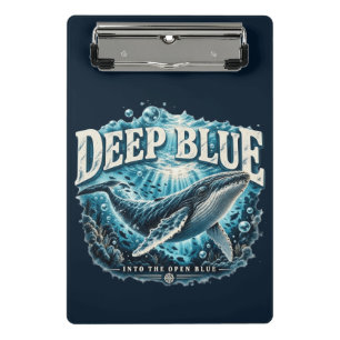 DEEP BLUE Wal-Ozean-Abenteuer Mini Klemmbrett