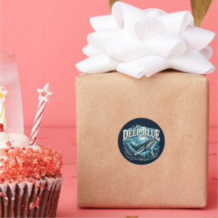 DEEP BLUE Wal-Ozean-Abenteuer Runder Aufkleber