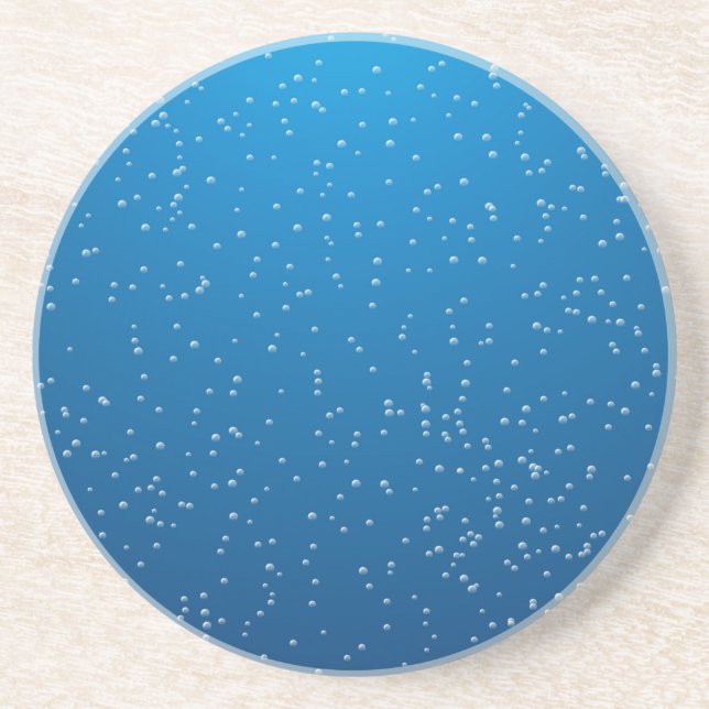 Deep Blue Water und TIny Bubbles Sandstein Untersetzer (Vorne)