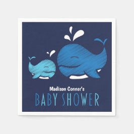 Deep Blue Whale Nautical Baby Dusche Napkin Serviette