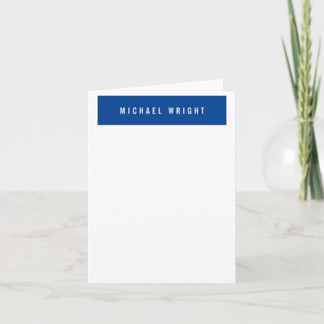 Deep Blue White Modern Schlicht einfach Minimalist (Vorderseite)