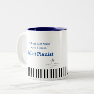 Deep Blues I PDD White Ballet Pianist Pers. Zweifarbige Tasse