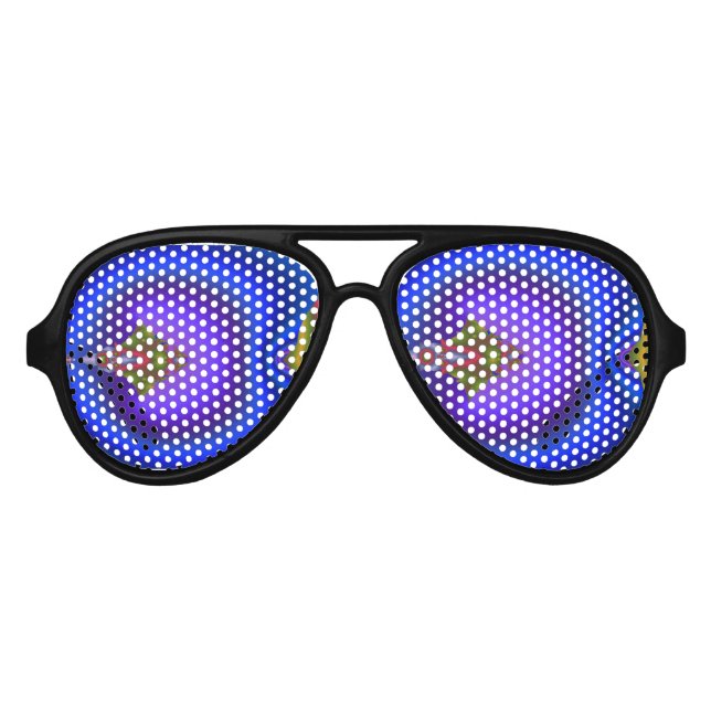 Deep Bluish Flows Diamond Fraktal Partybrille (Vorderseite)