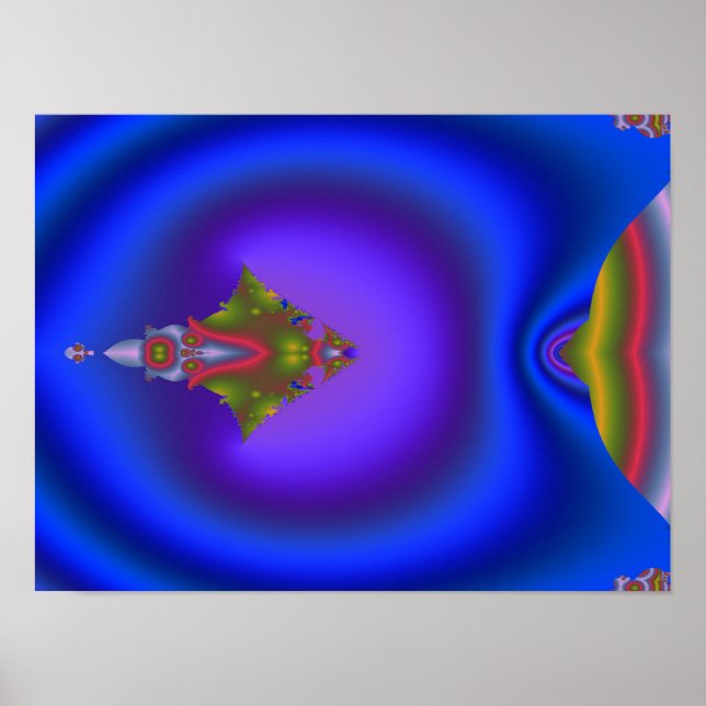 Deep Bluish Fraktal Poster (Vorne)