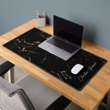 Deep Brown Black Marble Look Schreibtisch Matten &