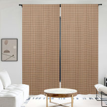 Deep Brown Plaid Pattern Curtain