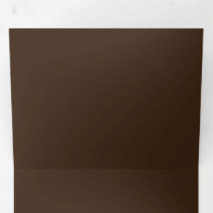 Deep Brown Solid - Minimalistisch rustikaler Hinte Dreifach Gefaltete Einladung