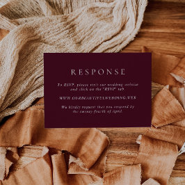 Deep Burgundy Elegant Classic Wedding RSVP Karte
