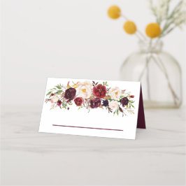 Deep Burgundy Floral Wedding Platzkarte
