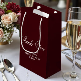Deep Burgundy Minimalist Bridal Shower Thank You Kleine Geschenktüte
