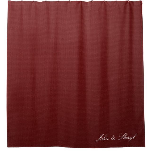 Deep Burgundy Red Solid Color Modern Duschvorhang (Vorderseite)