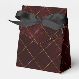 Deep Burgundy und Gold Lattice Muster Geschenkschachtel