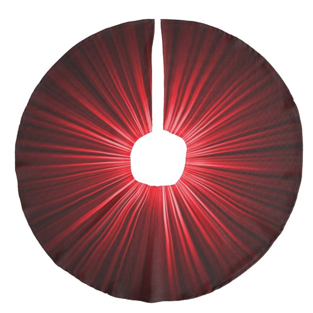 Deep Burgundy Wine Red Christmas Tree Skirt Leinenimitat Weihnachtsbaumdecke (Vorderseite)