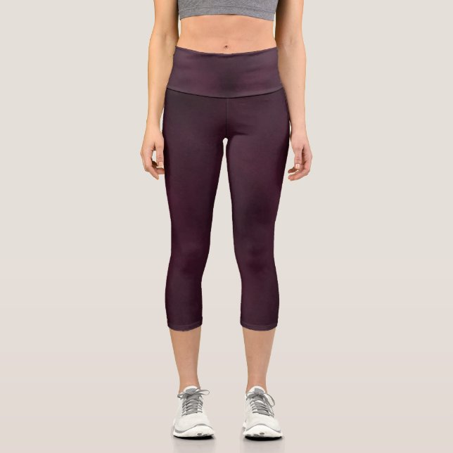 Deep Burgundy zu Rose Gold Mandala Tank Top Capri Leggings (Vorderseite)