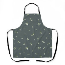 Deep Charcoal Japanese Snowdrop Floral Pattern