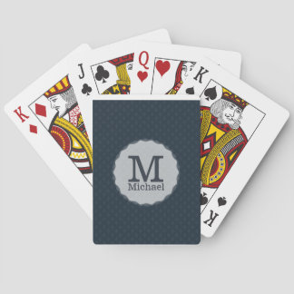 Deep Classic Navy Custom Monogram Playing Cards Spielkarten