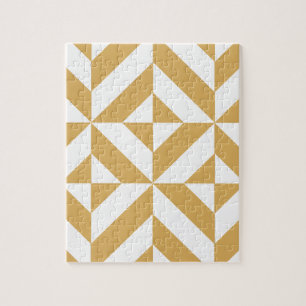 Deep Cool Gold Geometric Deko Cube Pattern