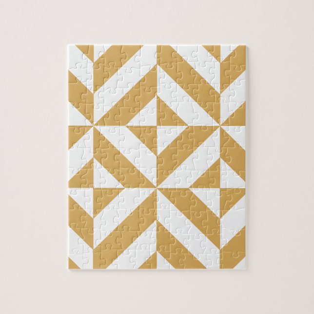 Deep Cool Gold Geometric Deko Cube Pattern (Vertikal)