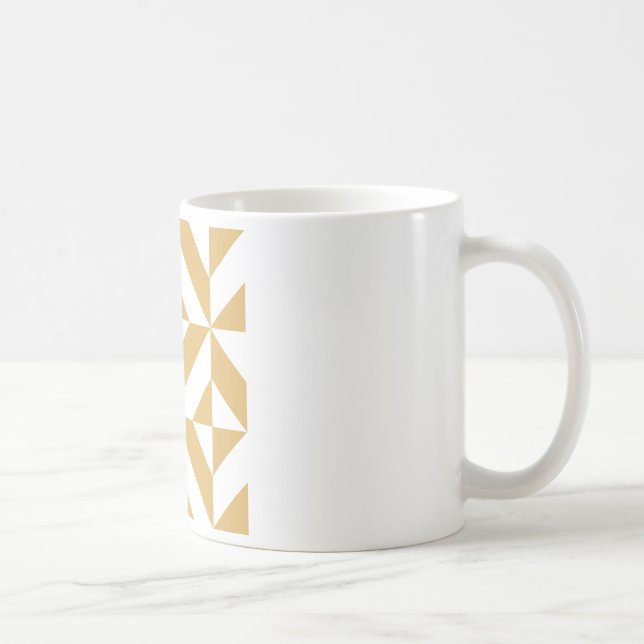 Deep Cool Gold Geometric Deko Cube Pattern Kaffeetasse (Rechts)