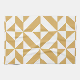 Deep Cool Gold Geometric Deko Cube Pattern Küchentuch