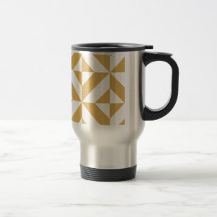 Deep Cool Gold Geometric Deko Cube Pattern Reisebecher