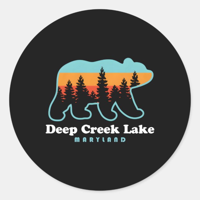 Deep Creek Lake Maryland Bear Runder Aufkleber (Vorderseite)