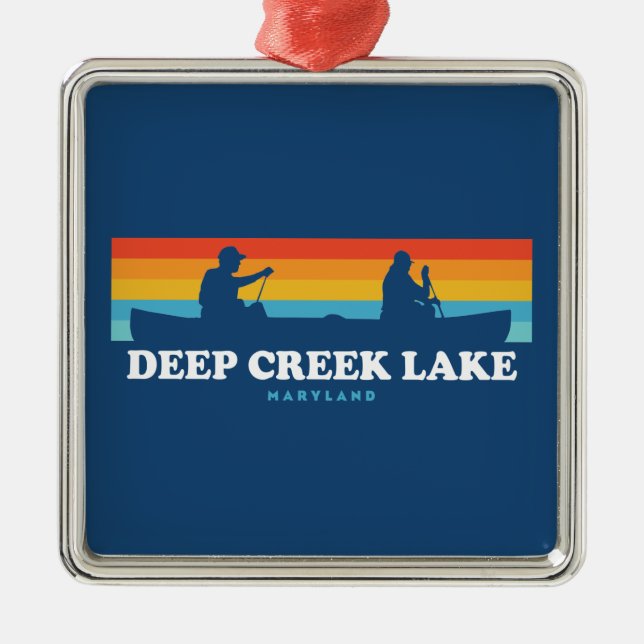 Deep Creek Lake Maryland Canoe Ornament Aus Metall (Vorne)