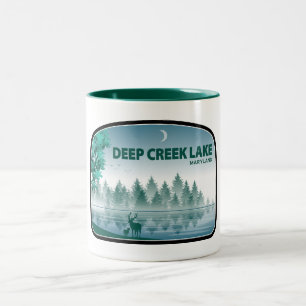 Deep Creek Lake Maryland Hirsche Zweifarbige Tasse