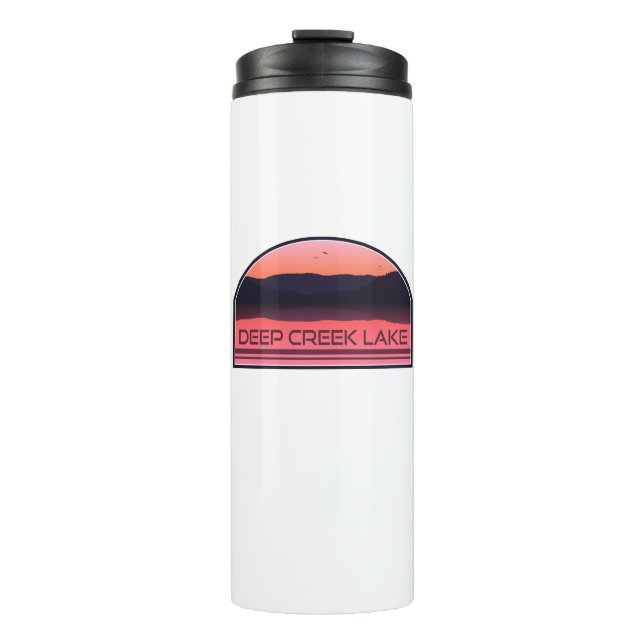 Deep Creek Lake Maryland Red Sunrise Thermosbecher (Vorderseite)
