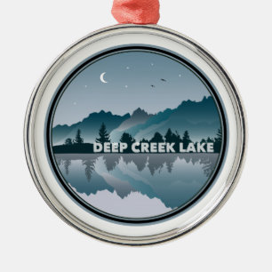 Deep Creek Lake Maryland Reflection Ornament Aus Metall