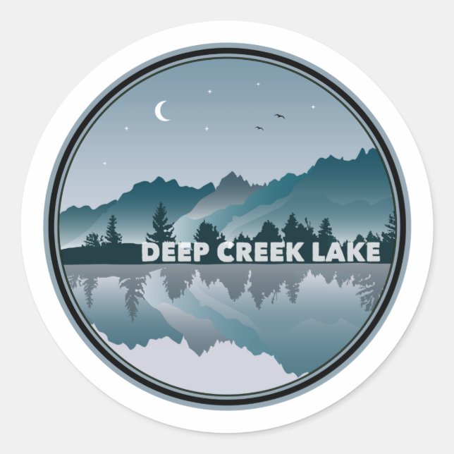 Deep Creek Lake Maryland Reflection Runder Aufkleber (Vorderseite)