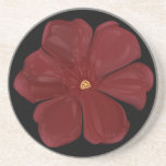 Deep Crimson Moody Bloom Glossy Dark Botanical Flo Getränkeuntersetzer<br><div class="desc">Embrace the drama of nature with this deep crimson bloom. This striking digital illustration features a bold red flower with a high-gloss, almost porcelain finish, set against a deep, moody background. Perfect for lovers of dark botanical art, gothic garden aesthetics, and moody floral decor. This piece captures a sense of...</div>