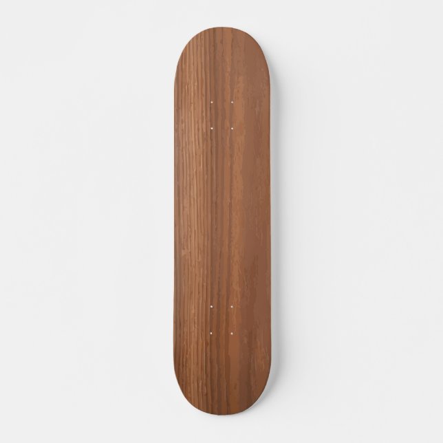 Deep Dark Brown Wood Grain Texture Pattern Skateboard (Vorne)