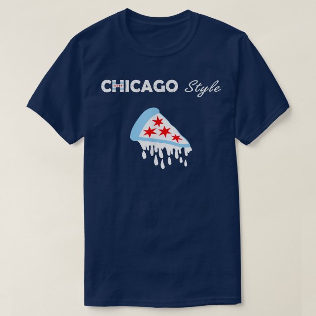 Deep Disc The Chicago Flag als Pizza T-Shirt (Design vorne)