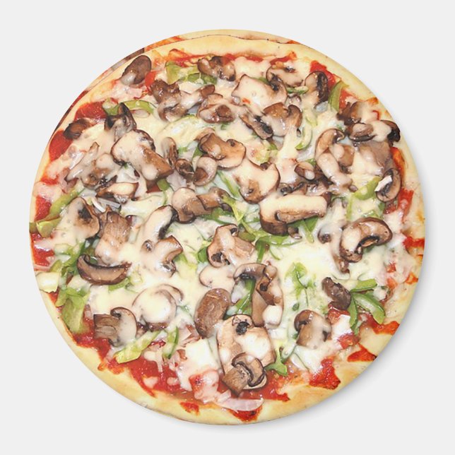 Deep Dish Mushroom Pizza Holiday Magnet (Vorne)